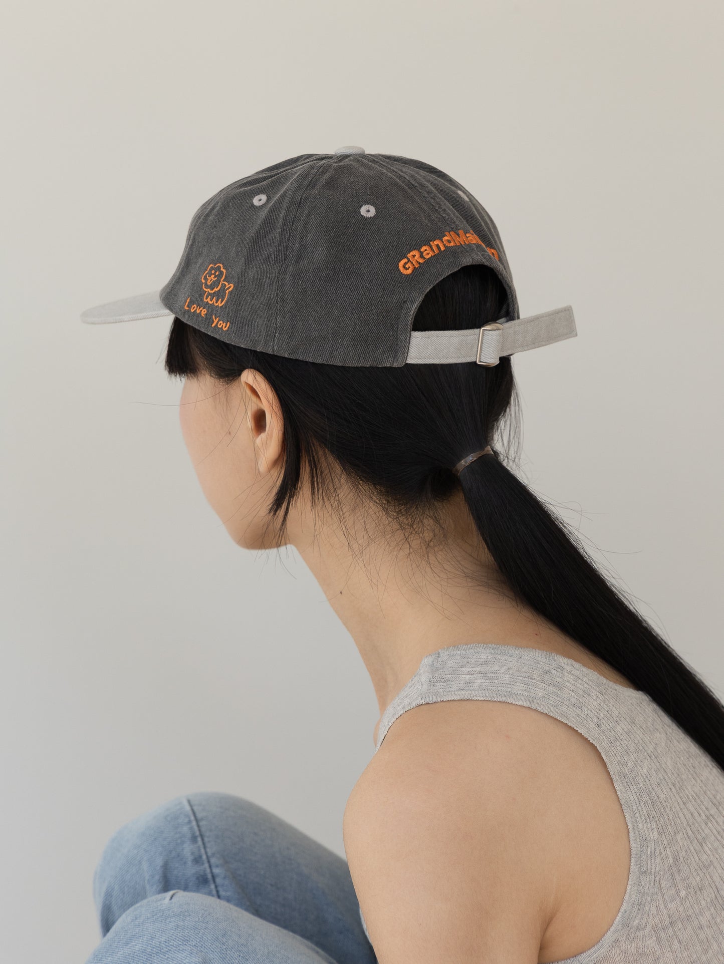 Grand Maison Washed Ball Cap - Charcoal