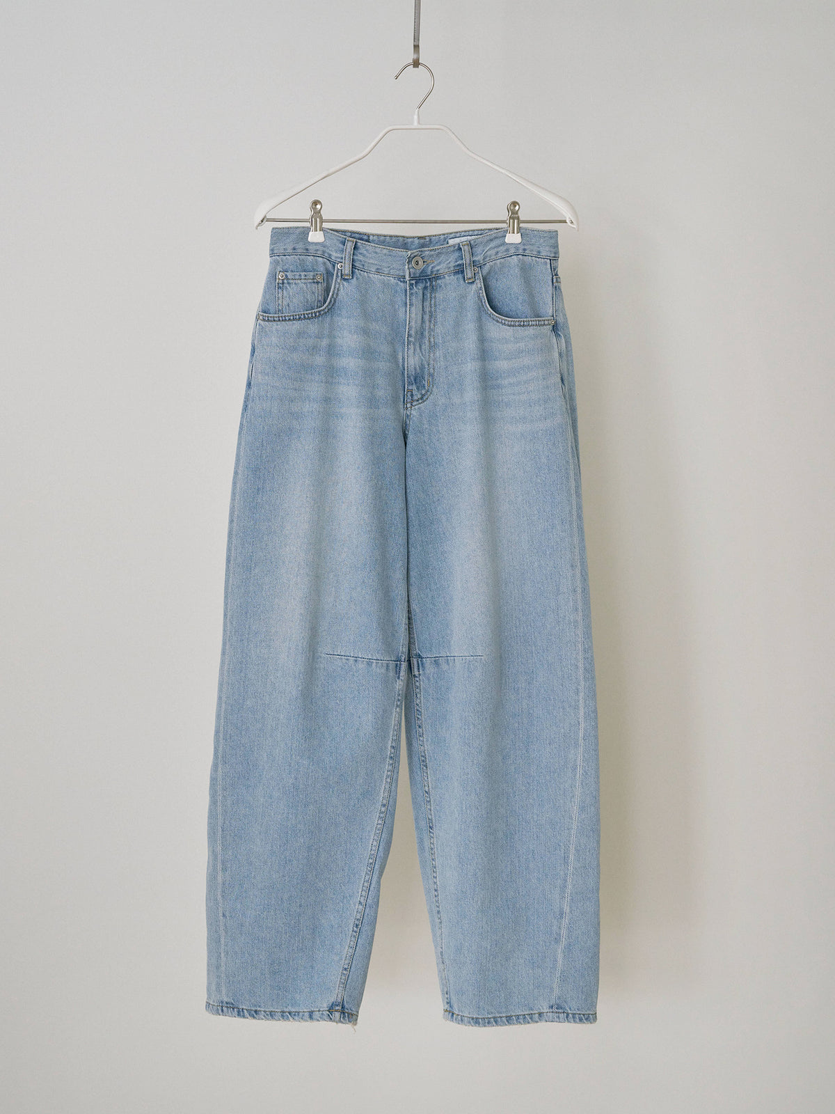 Curved Denim Pants - Light Indigo 4