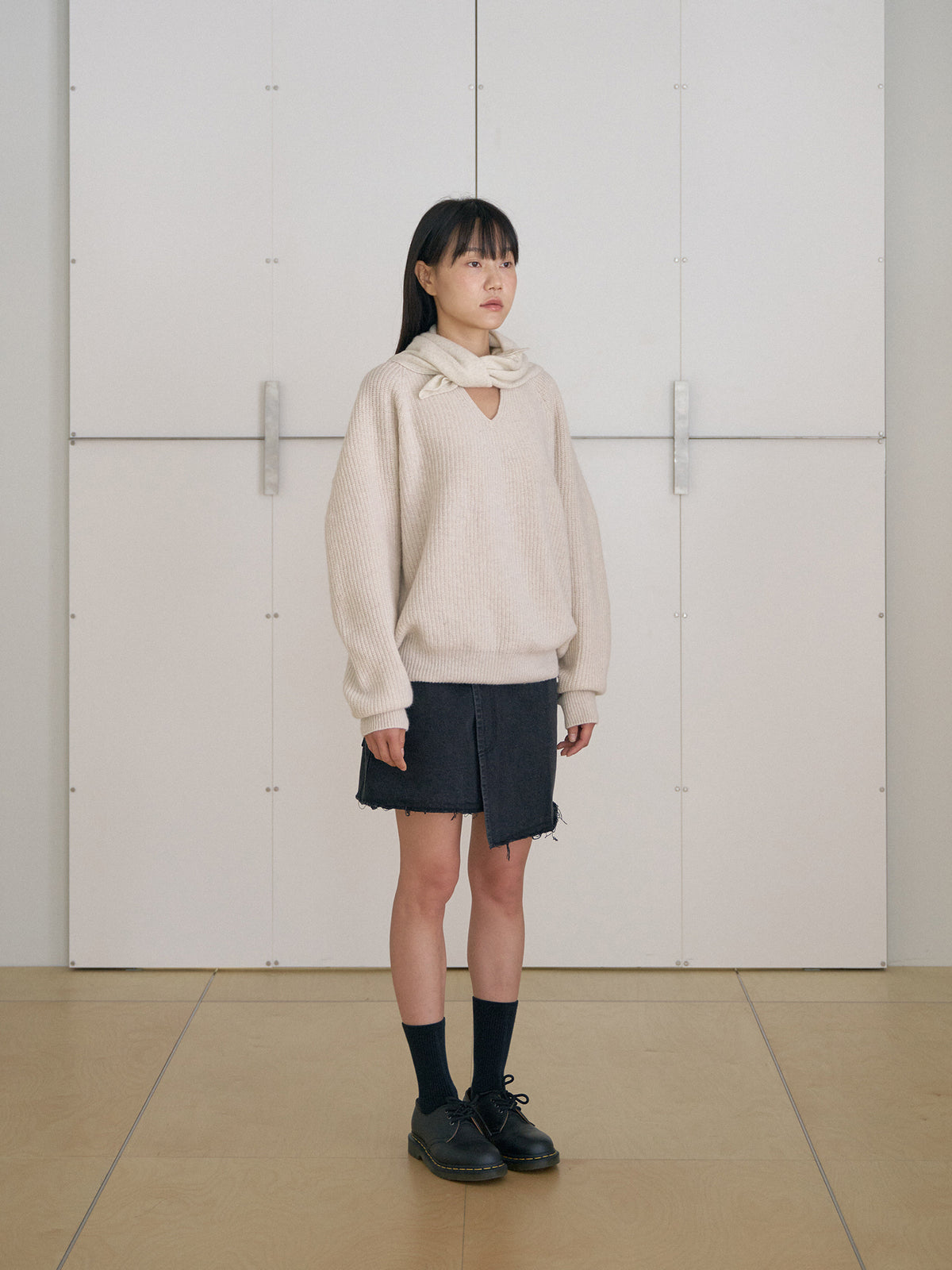 MARAN Cashmere Square Scarf - Oatmeal 商品画像17/21