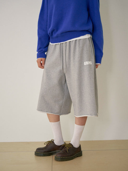 Cutoff Half Sweatpants - Gray