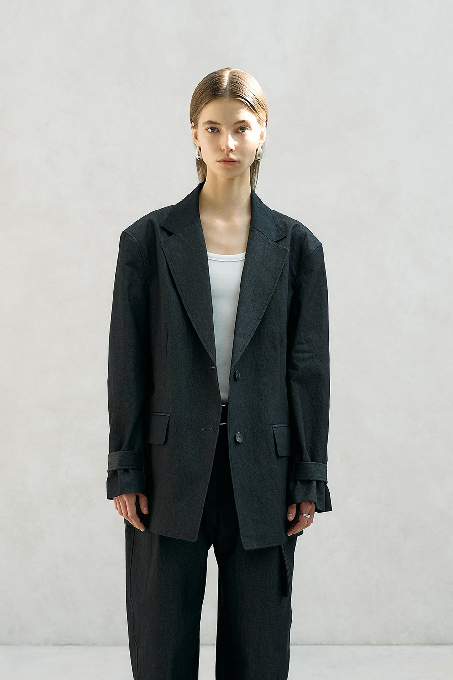 【BLOSSOM H COMPANY 2024SS】DEMMA TWO BUTTON WIDE JACKET