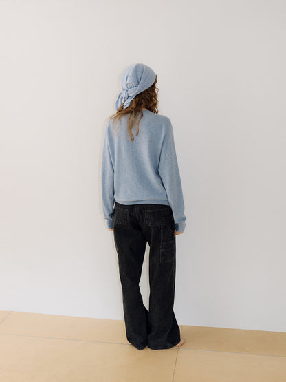 Cashmere Square Scarf - Blue 5