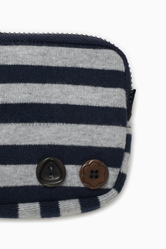 BUTTON POINT COIN WALLET, NAVY STRIPE