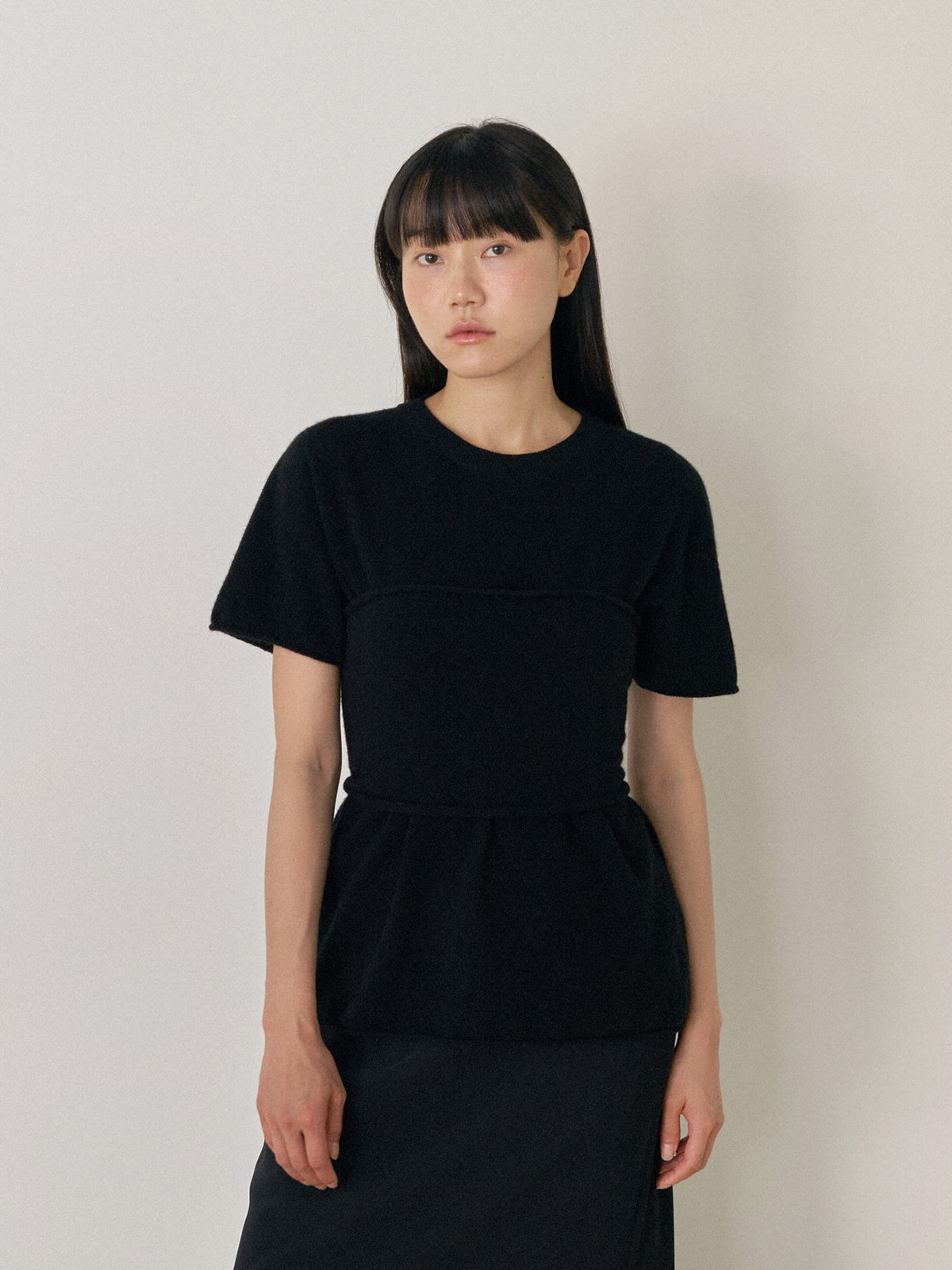 Cutoff Short Sleeve Pullover - Black 4