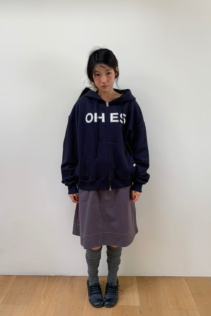 [9/22 予約配送] LOGO PATCH HOODED ZIP-UP, FLORAL NAVY