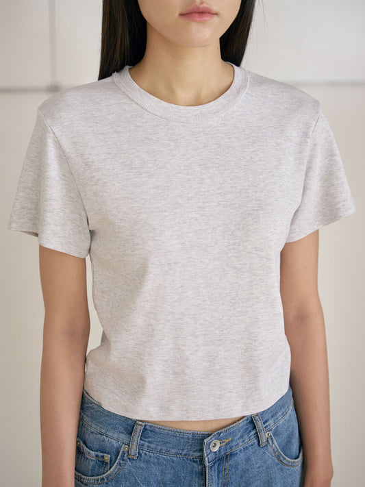 Soft Rib Short Sleeve - Light Gray