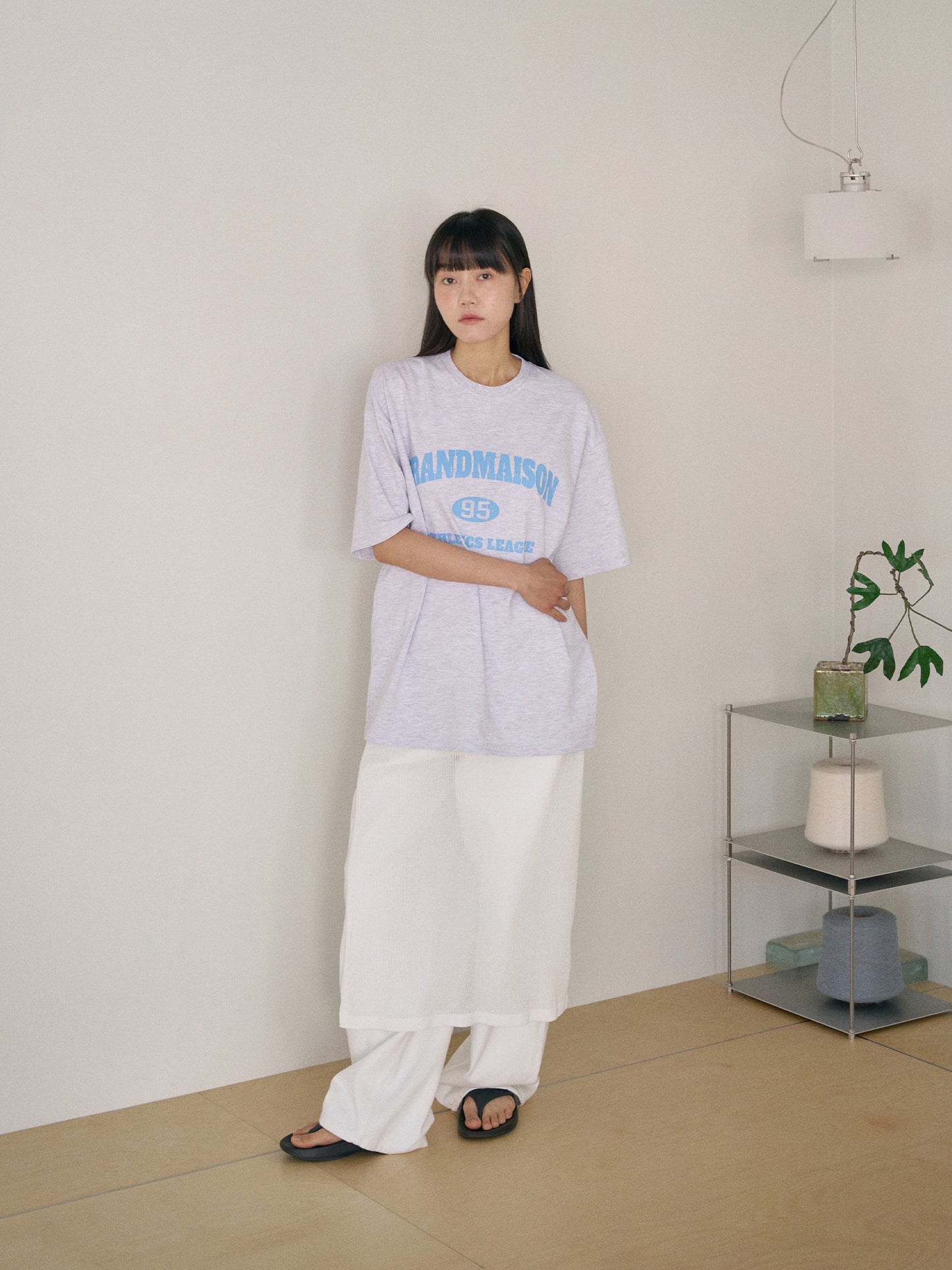 Crack Lettering Short Sleeve - Light Gray