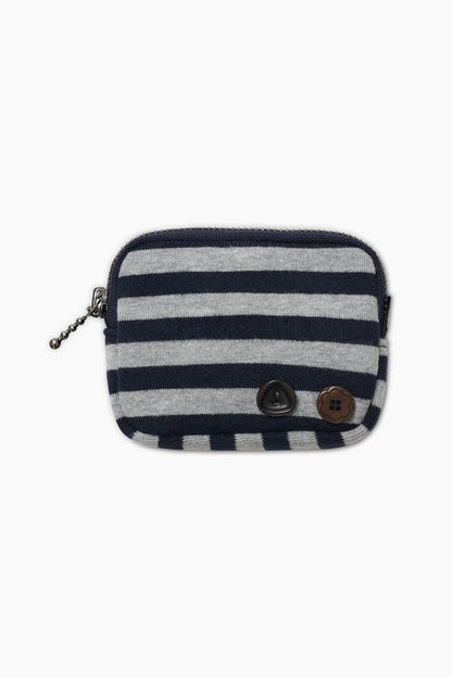 BUTTON POINT COIN WALLET, NAVY STRIPE