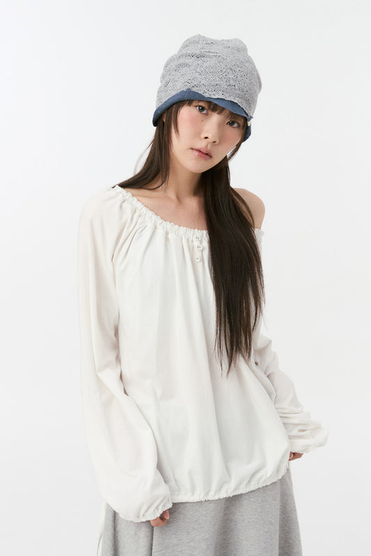 [9/22予約配送] REVERSIBLE LAYERED KNIT BEANIE, GRAY