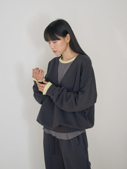 Raw Edge Sweatshirt - Charcoal 4