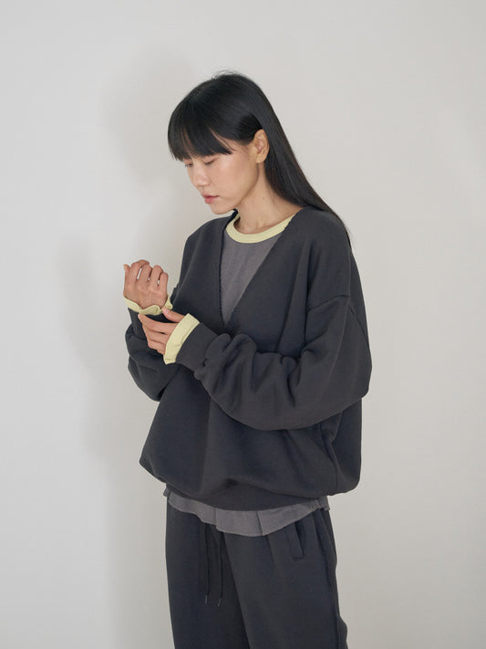 Raw Edge Sweatshirt - Charcoal 4