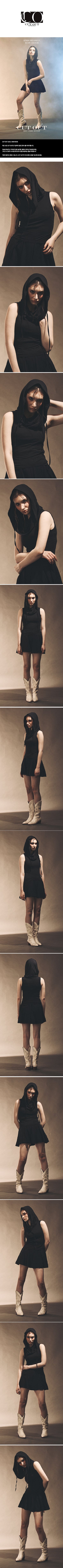COWL HOODIE SLEEVELESS [BLACK]