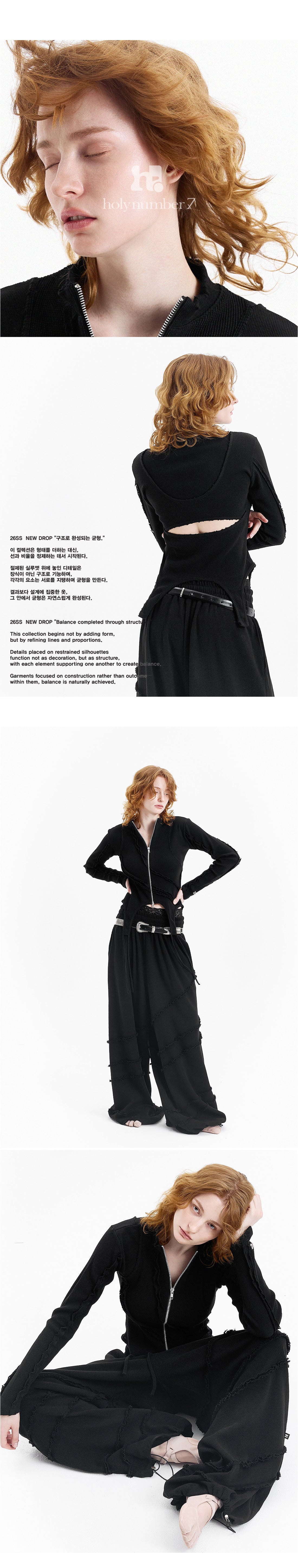 Open Deckie Waffle Zip-Up