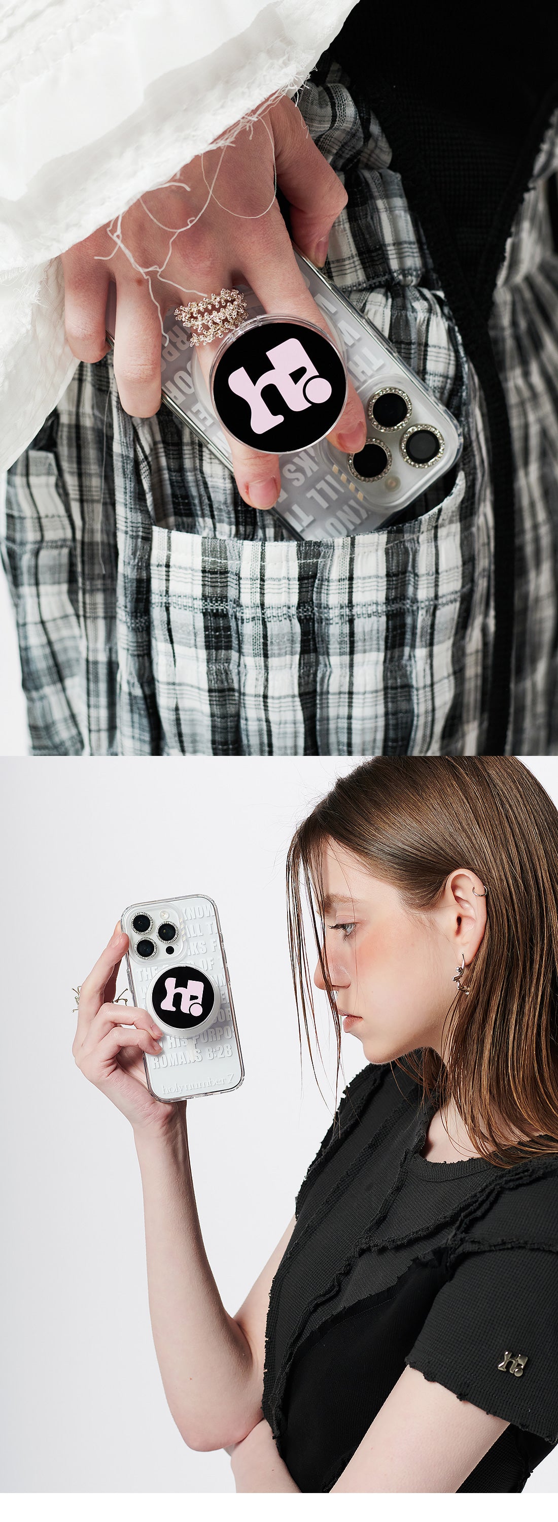 HOLY LIP BALM PHONE GRIP_PINK LOGO