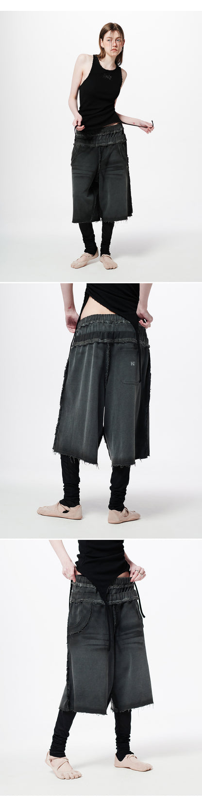Double Waistband Brushed Shorts