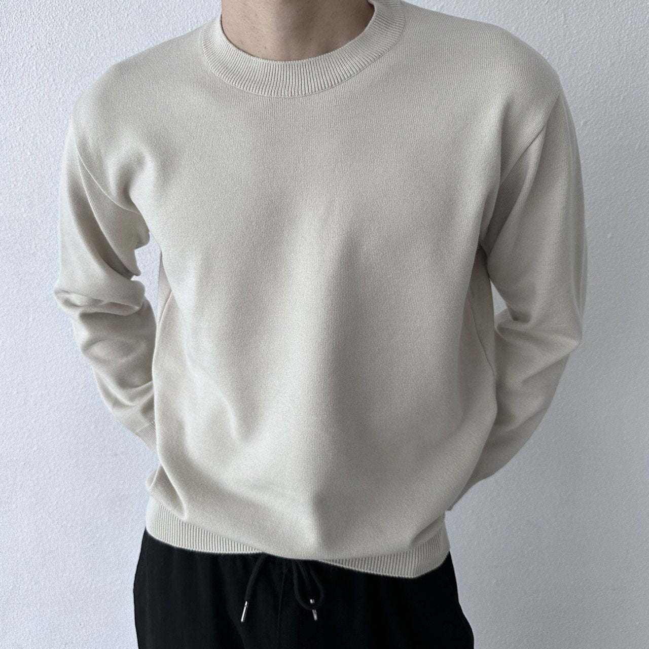 クリーンラウンドニット CREAM 1