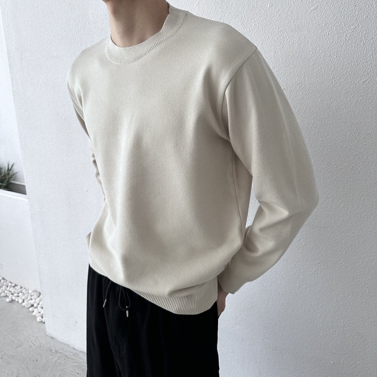 クリーンラウンドニット CREAM 2