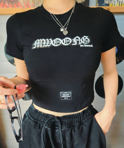 Bloom In Seoul Crop Tee (2 colors)