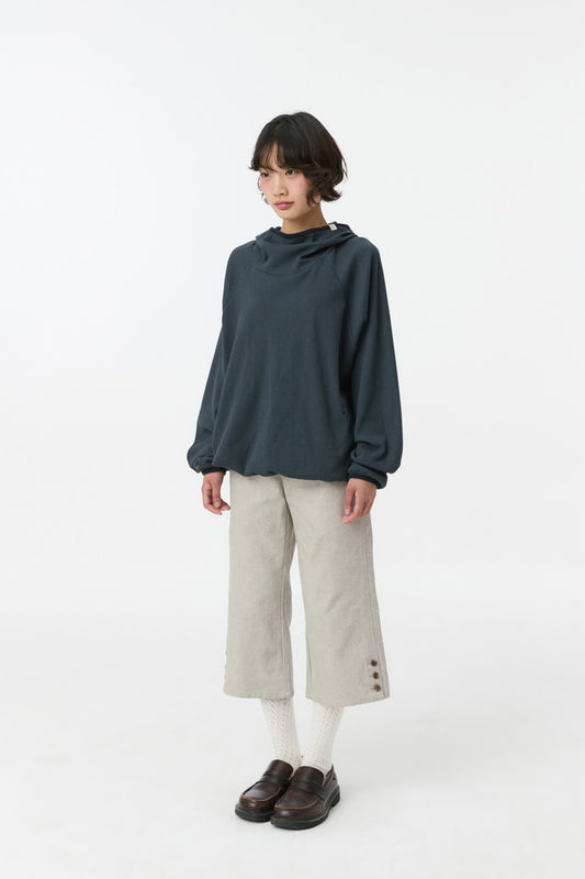 WAFFLE HOODED SWEATSHIRT, NAVY