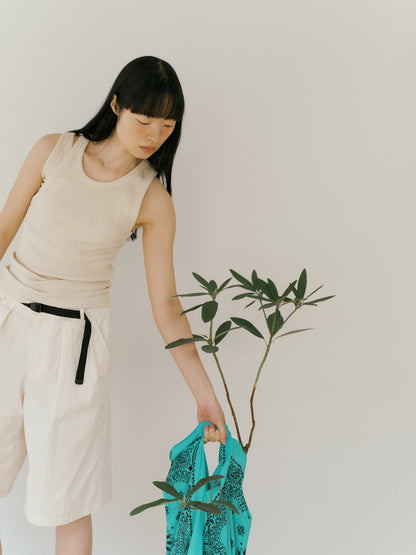 [MARAN] Mei Ribbed Sleeveless - BEIGE