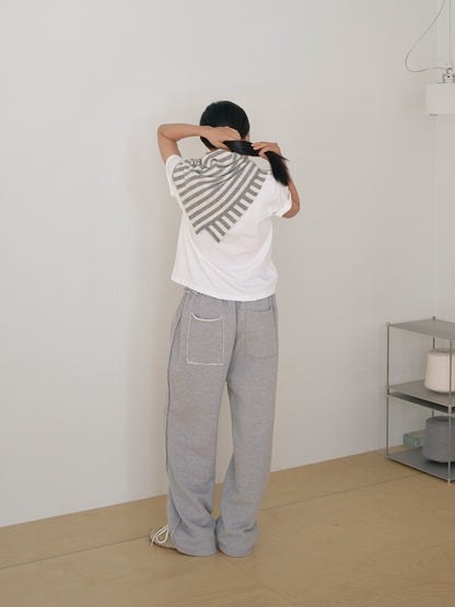 MARAN Stripe Square Scarf - Gray 商品画像15/19