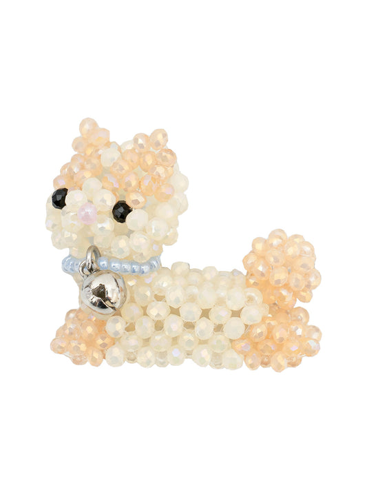 Spotted Cat Key Ring - Cream