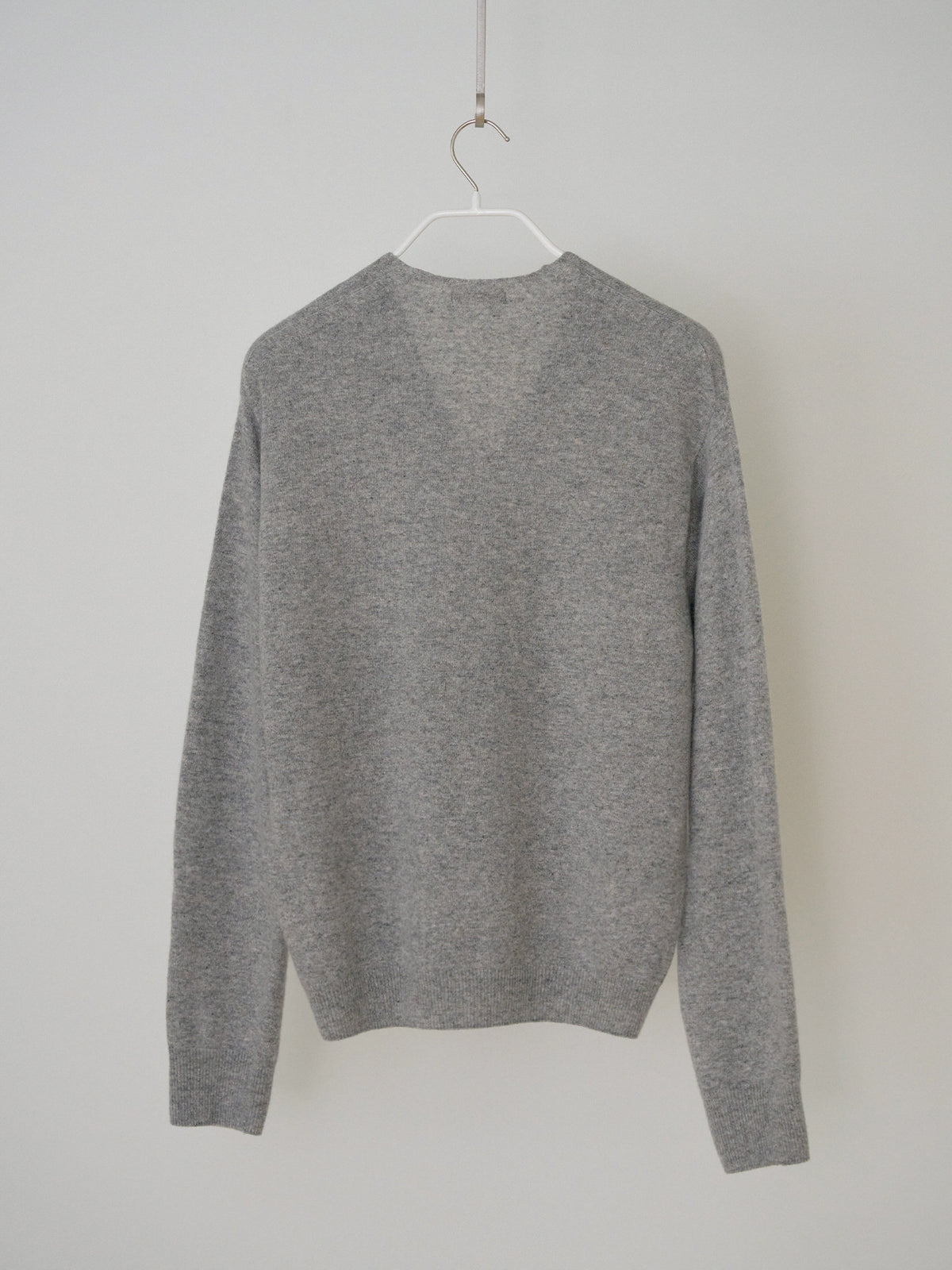 Cashmere Blend V-neck Pullover - Gray 9