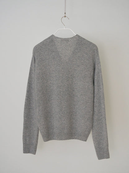 Cashmere Blend V-neck Pullover - Gray 9