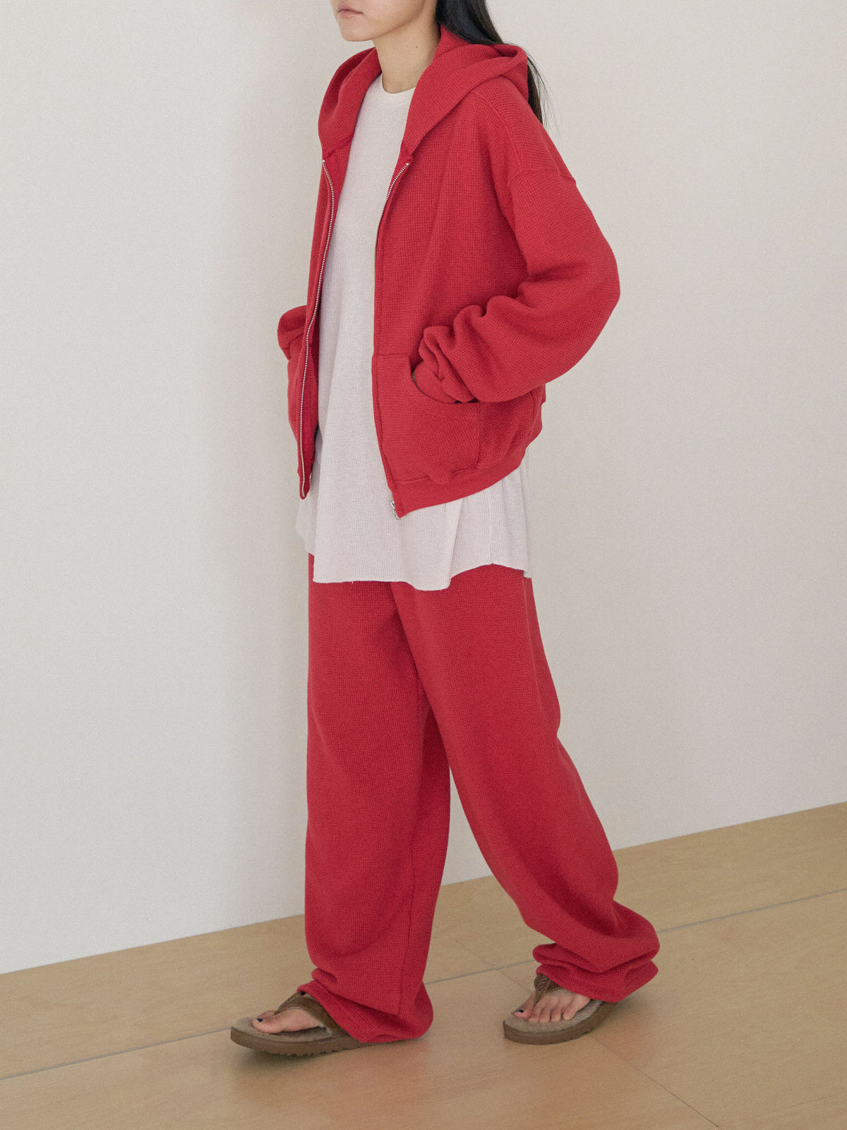 MARAN Current Waffle Sweatpants - Red 商品画像16/21
