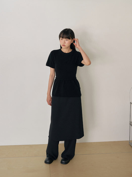 Cutoff Short Sleeve Pullover - Black 5