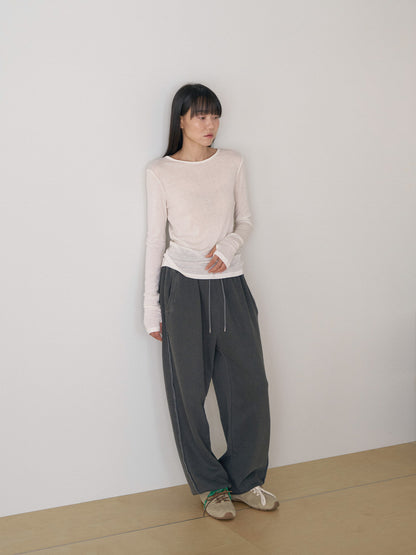 Finger Hole Long Sleeve - Ivory 7