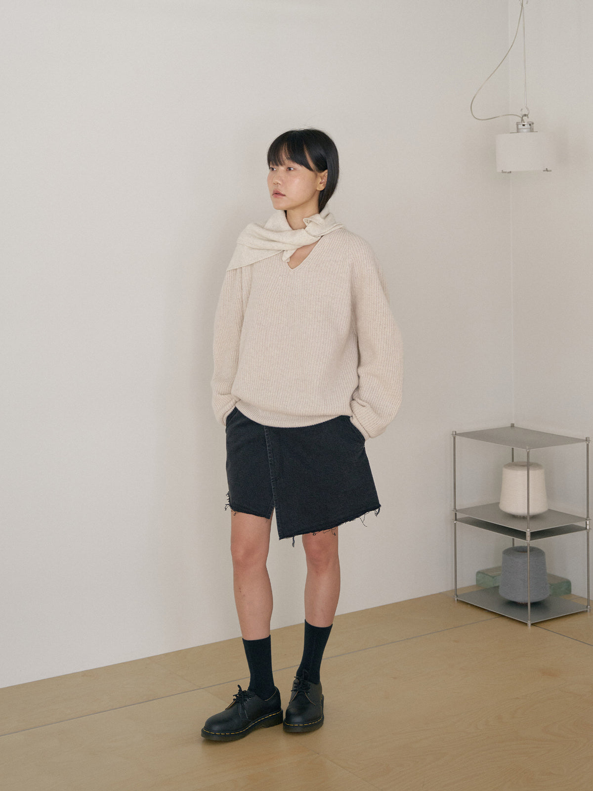 Cashmere Square Scarf - Oatmeal 6