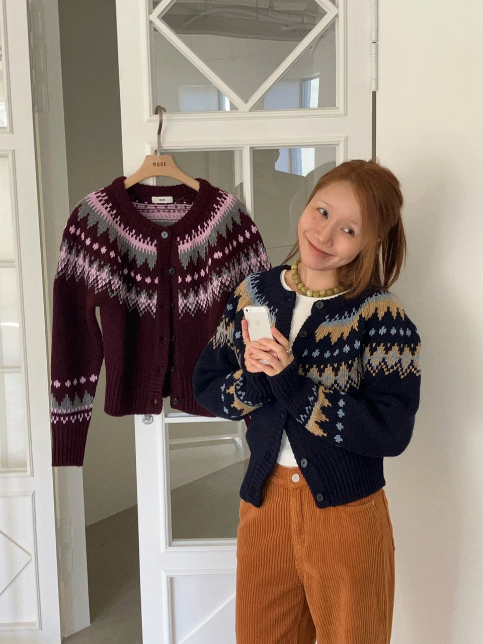 【A MA:DE】Nordic cardigan ( 2color )