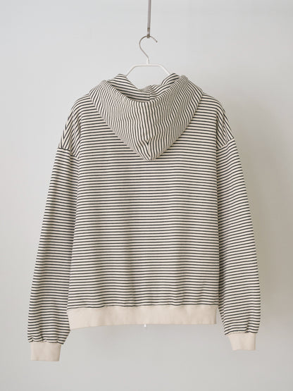 MARAN Stripe Hoodie Zip-up - Ivory 商品画像21/21