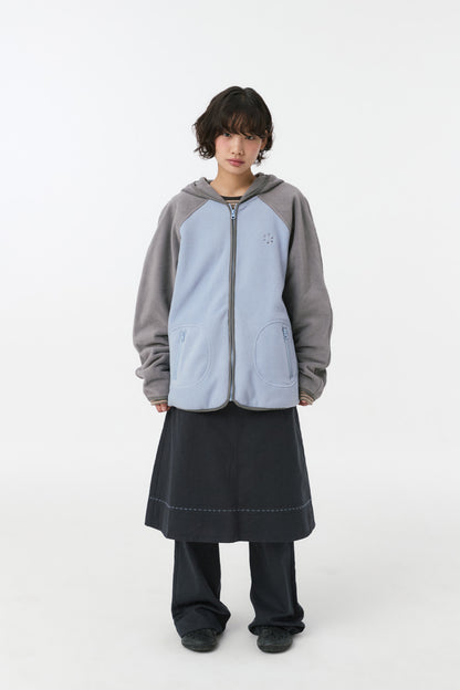 MINI LOGO FLEECE ZIP-UP, SKY BLUE