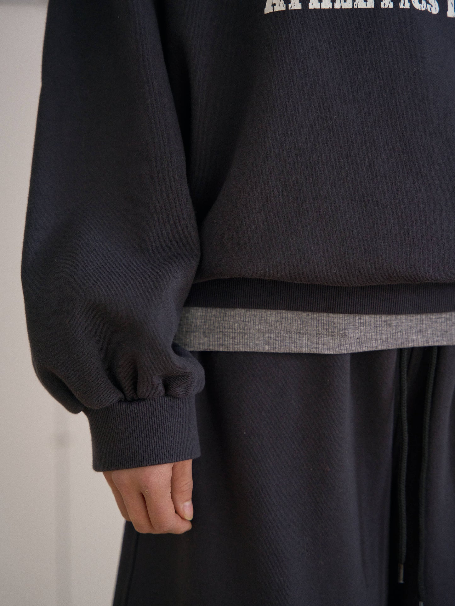 Crack Lettering Sweatshirt - Charcoal