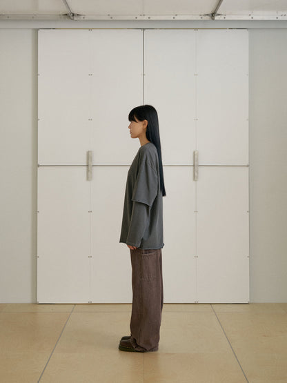 Washed Work Pants - Brown 9