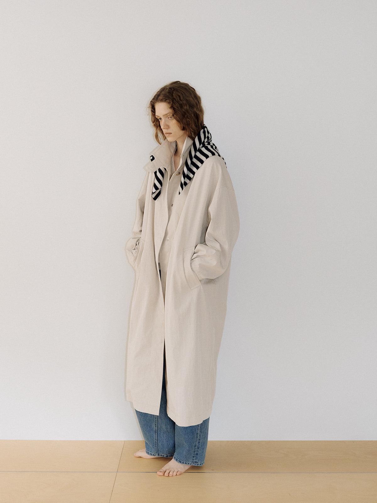Stripe Square Scarf - Black 4