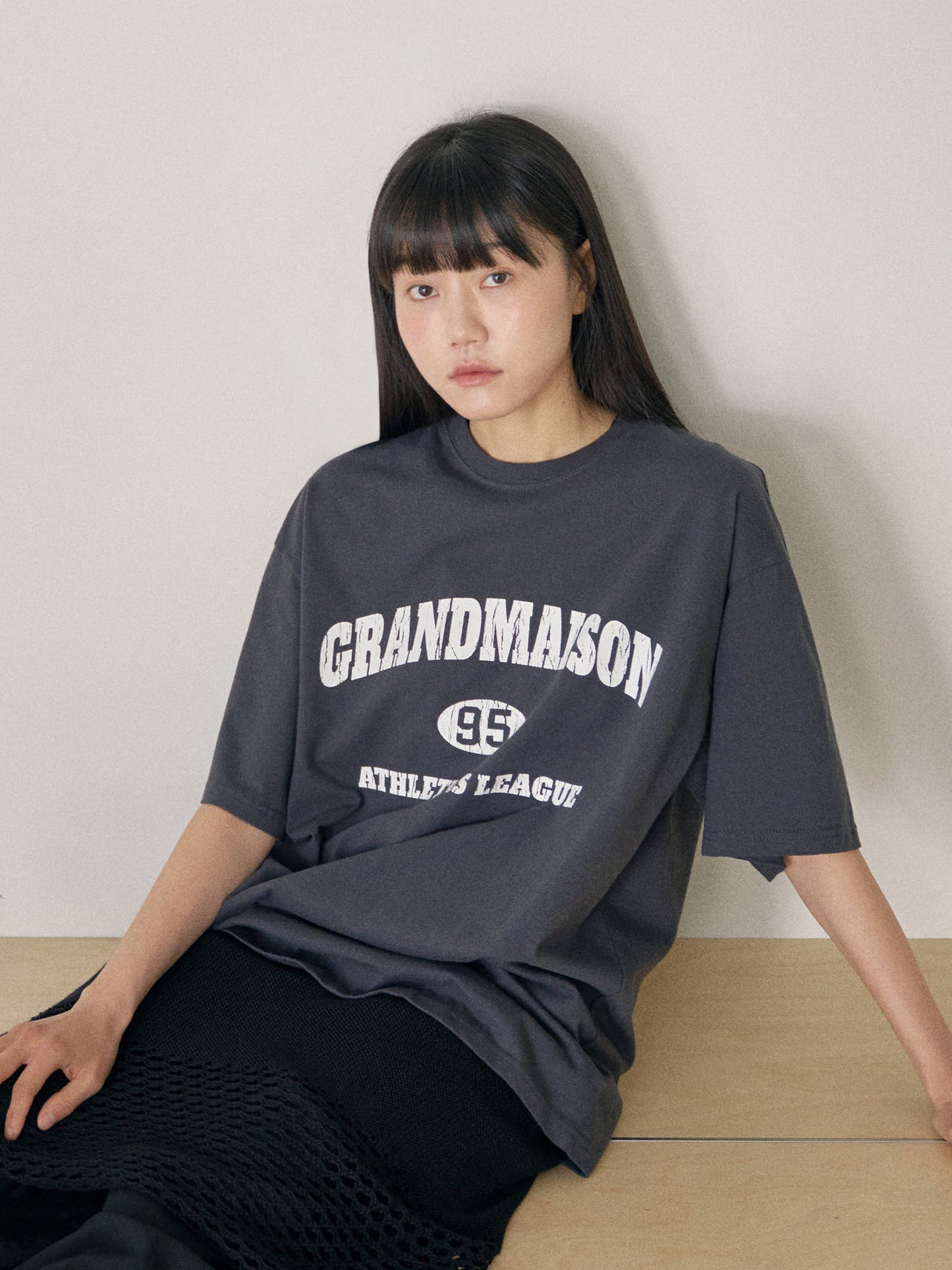 Crack Lettering Short Sleeve - Charcoal