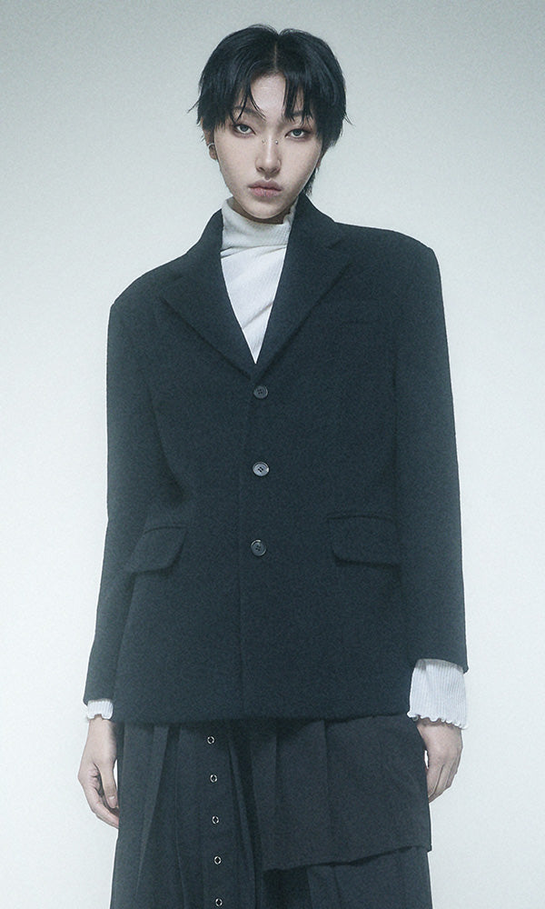 Reculer Back button single jacket(ブラック) 商品画像6/6
