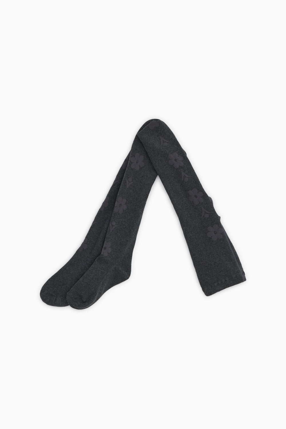 FLORAL PATTERN TIGHTS, CHARCOAL