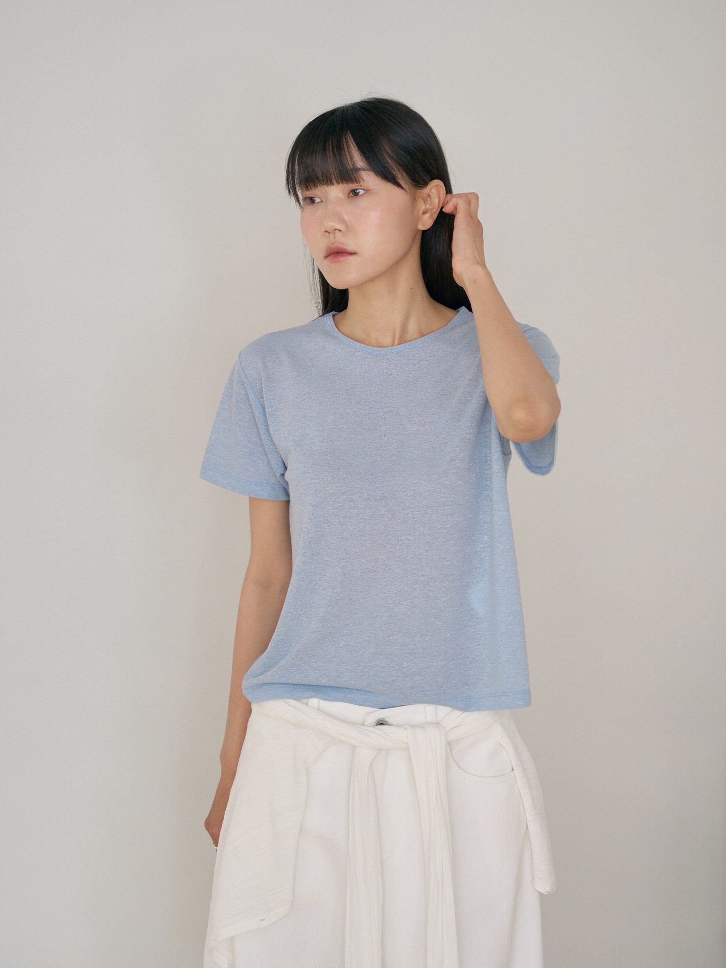 Linen Basic Short Sleeve - Blue