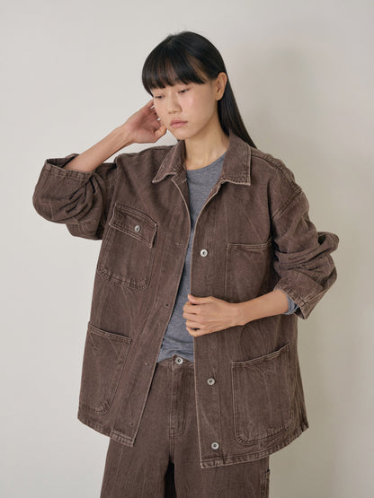 Brown Crack Coverall Jacket - Brown 9