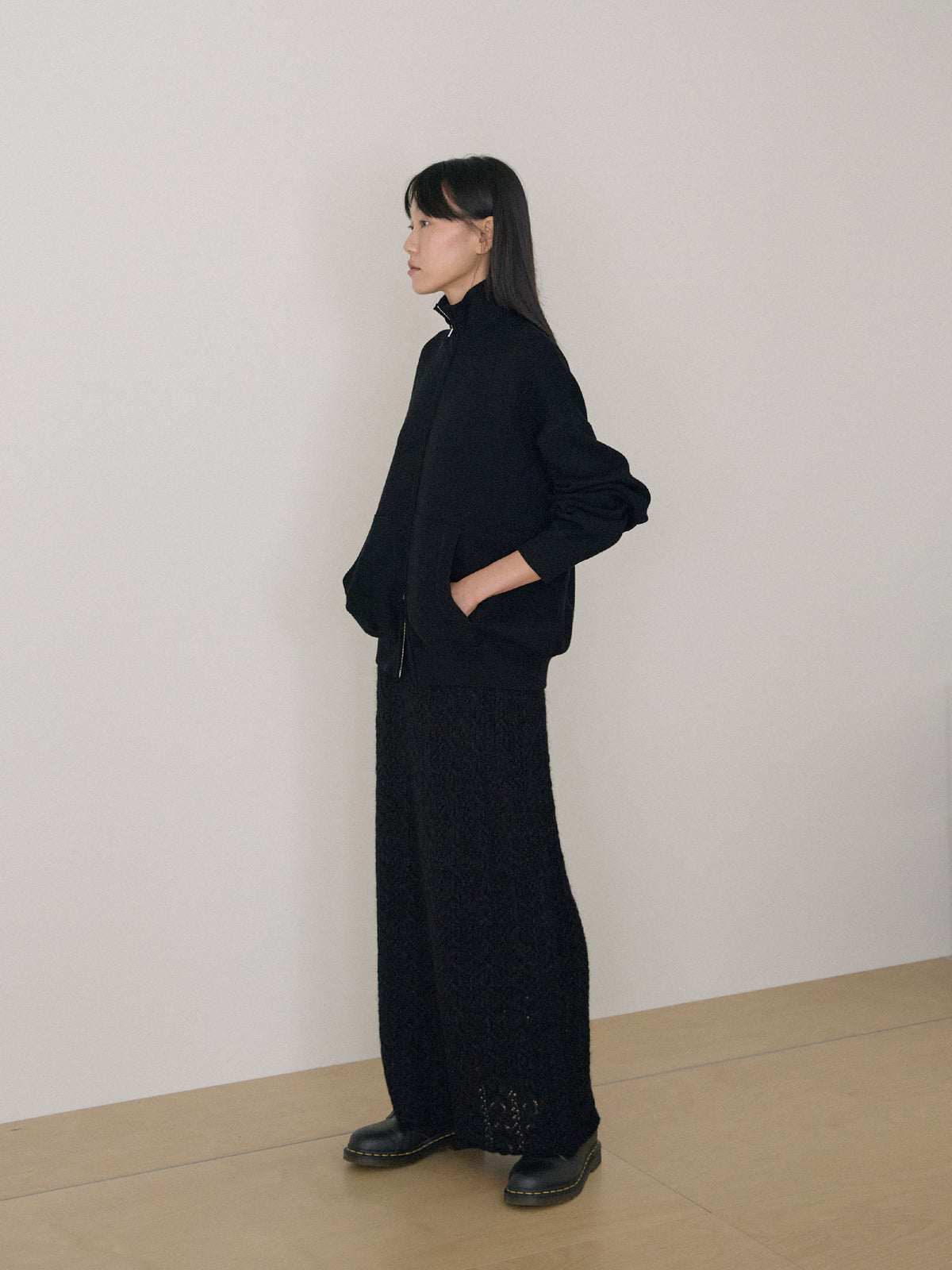 Ray Zip-up Cardigan - Black 8