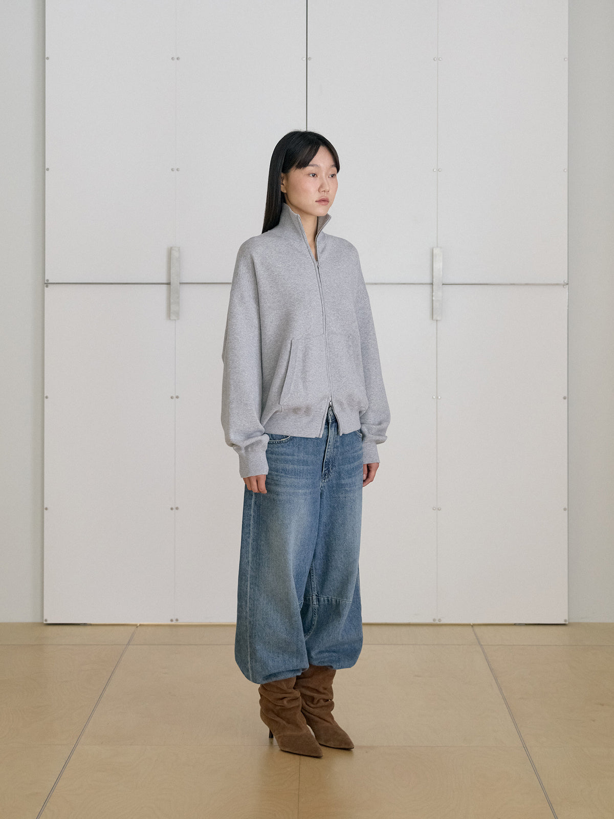 MARAN Ray Zip-up Cardigan - Gray 商品画像15/19