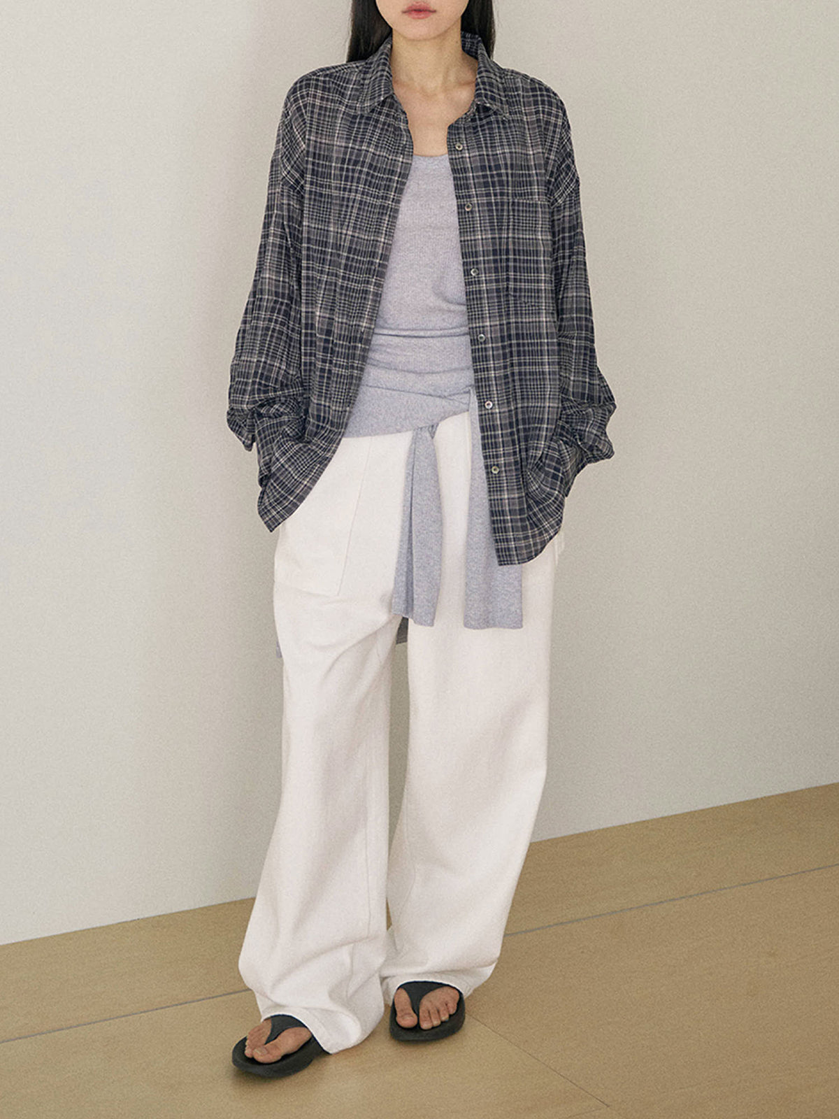 Check Wire Shirt - Navy 2