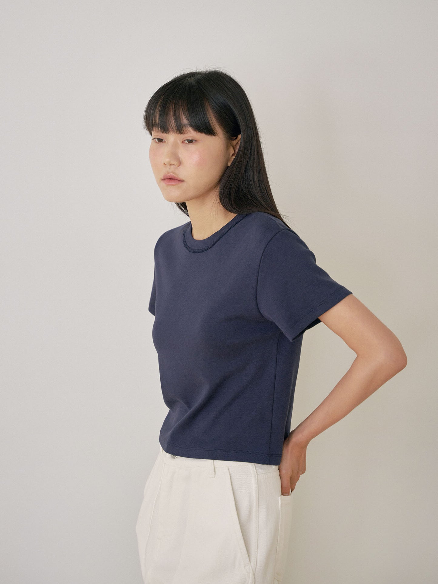 Soft Rib Short Sleeve - Navy