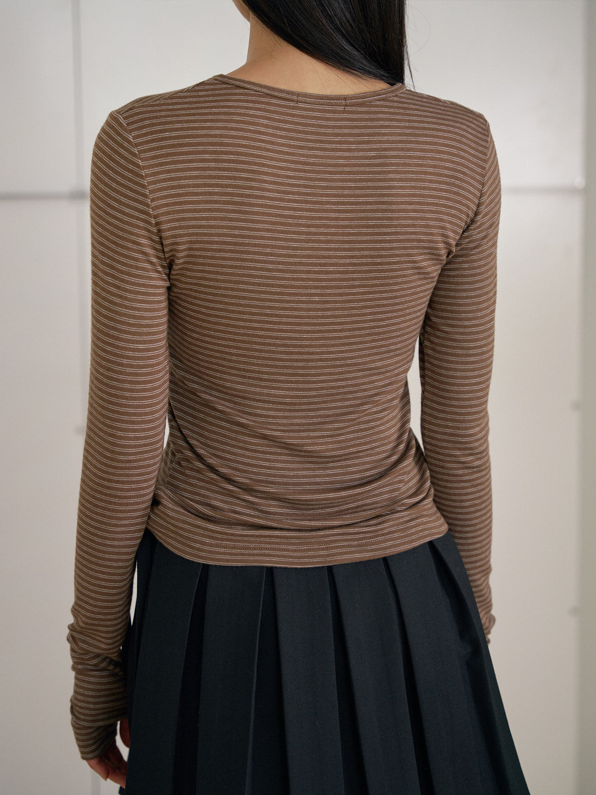 MARAN Rib Stripe Long Sleeve - Brown 商品画像13/21