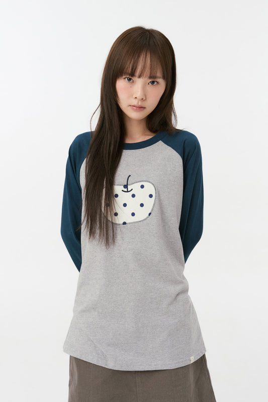 [9/18予約ベソン] APPLE RAGLAN OVER FIT LONG SLEEVE, GRAY
