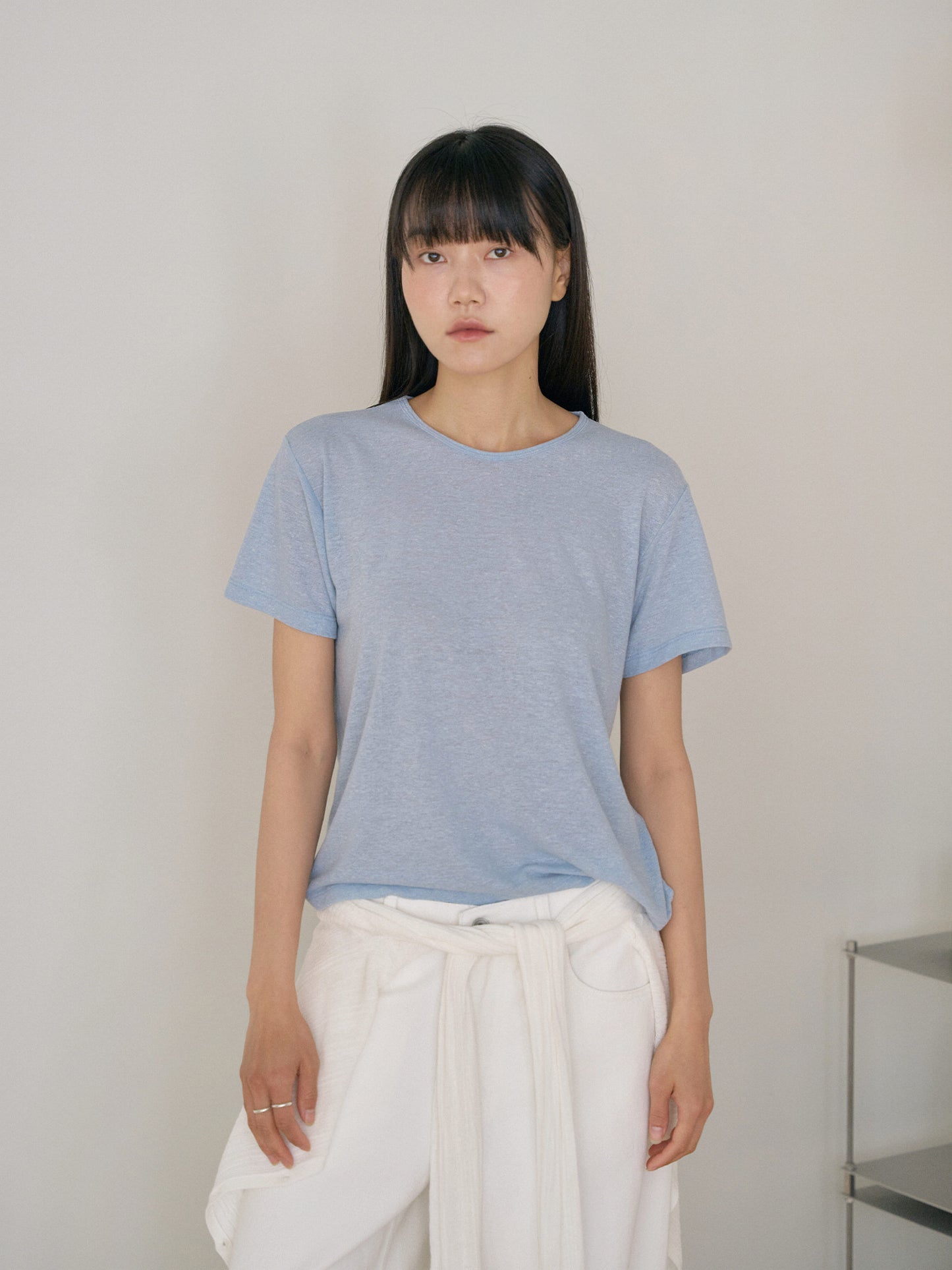 Linen Basic Short Sleeve - Blue